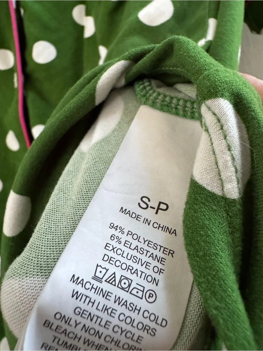 Kate Spade Green White Pink Polka Dot Pajama Sleep Top Small